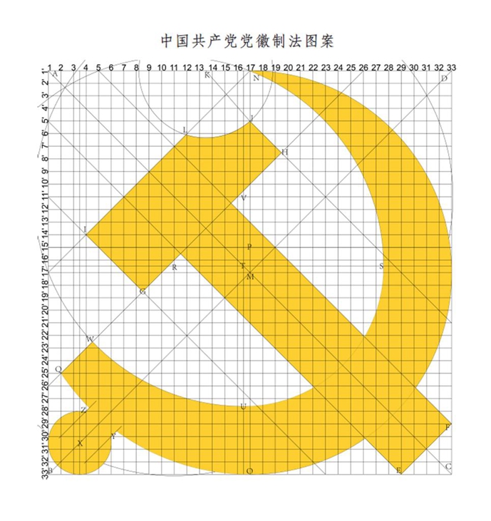 　　图表：《中国共产党党徽党旗条例》附件1：中国共产党党徽制法说明 新华社发